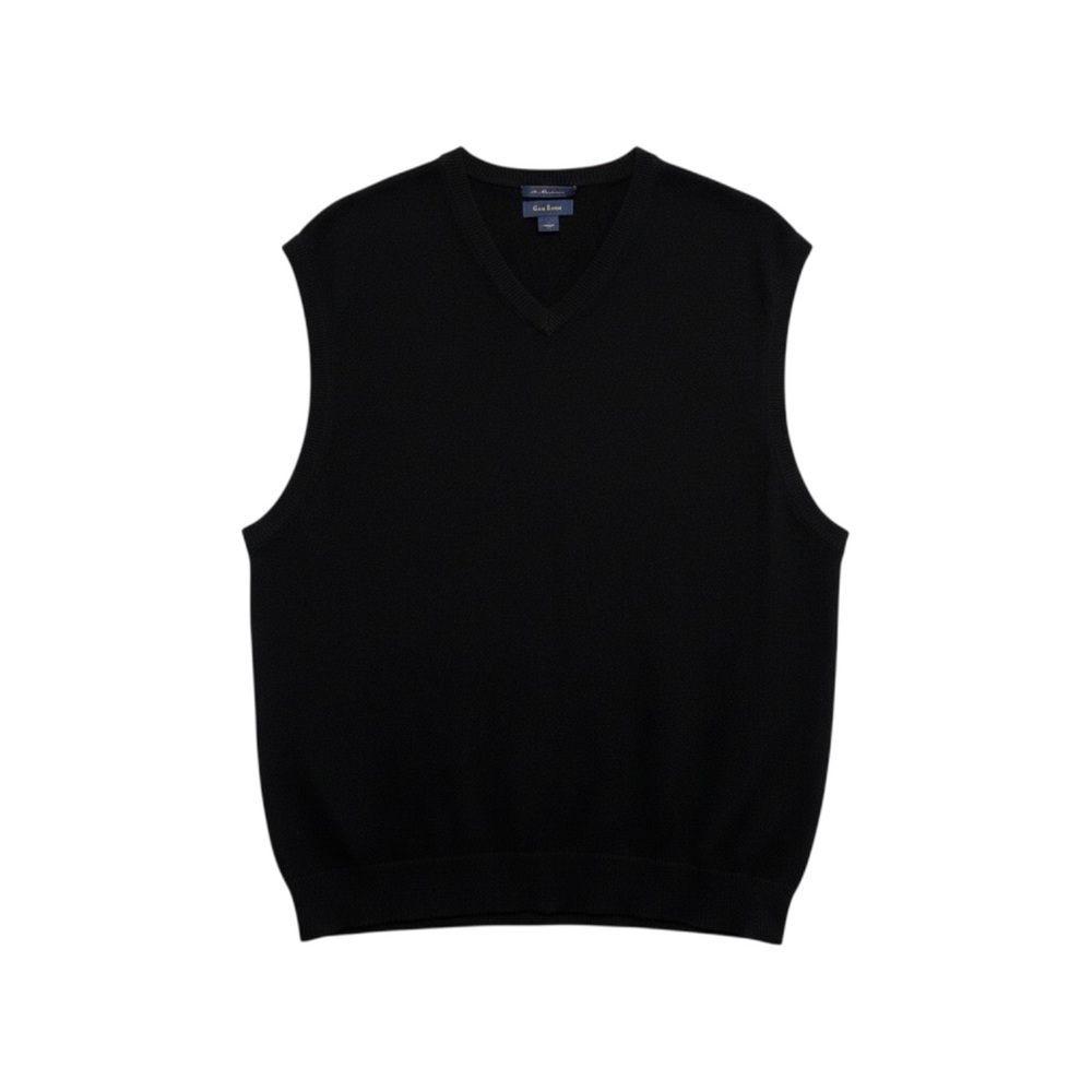 Club Room Cashmere Sweater Vest Men’s XL Black Sleeveless Luxury Knit‎